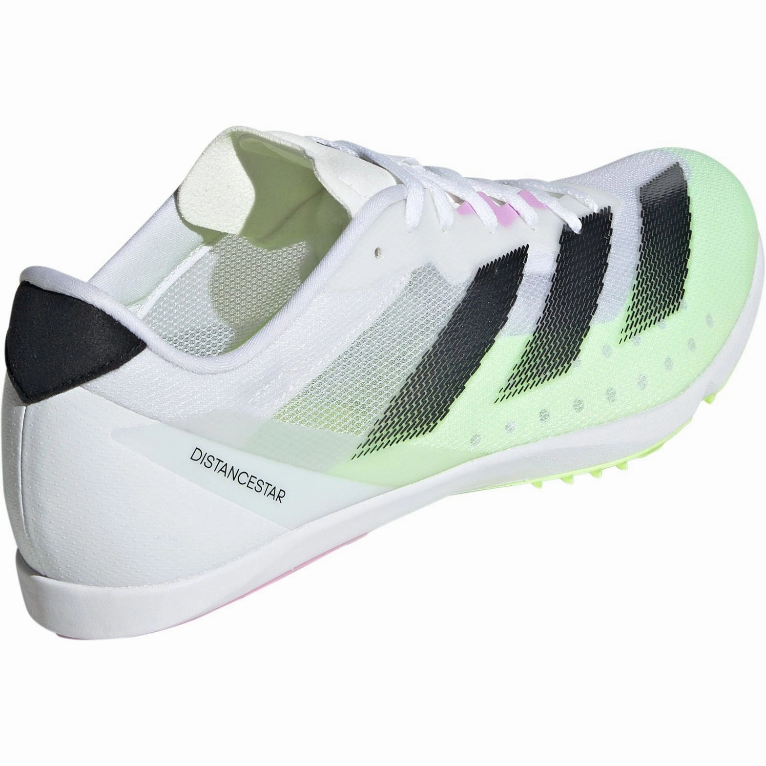 Firm Sole Padded Heel adidas Distancestar Running Spikes - White