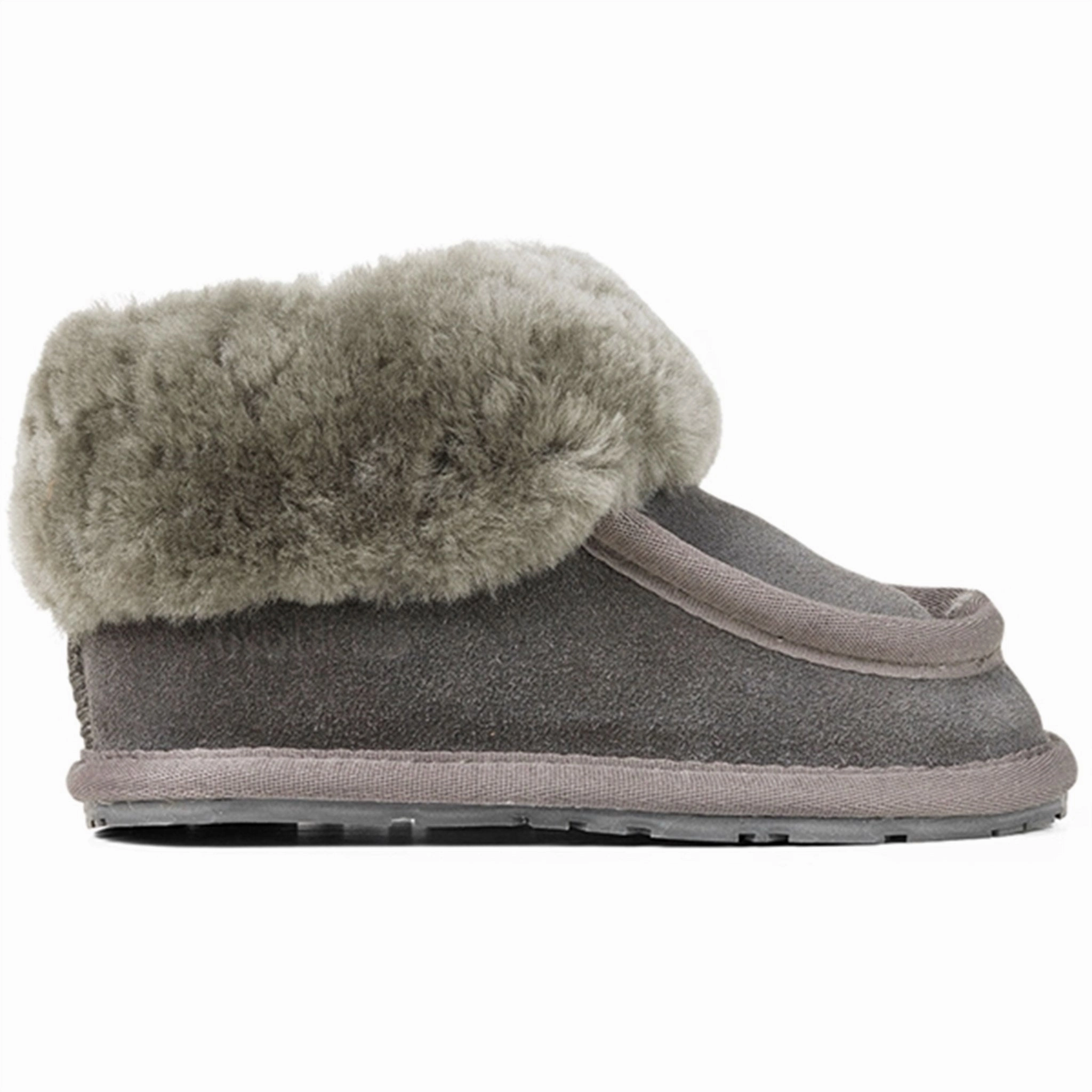 Anti Slip Sole Soft Slides Angulus Lamb Wool Indoor Shoes Grey