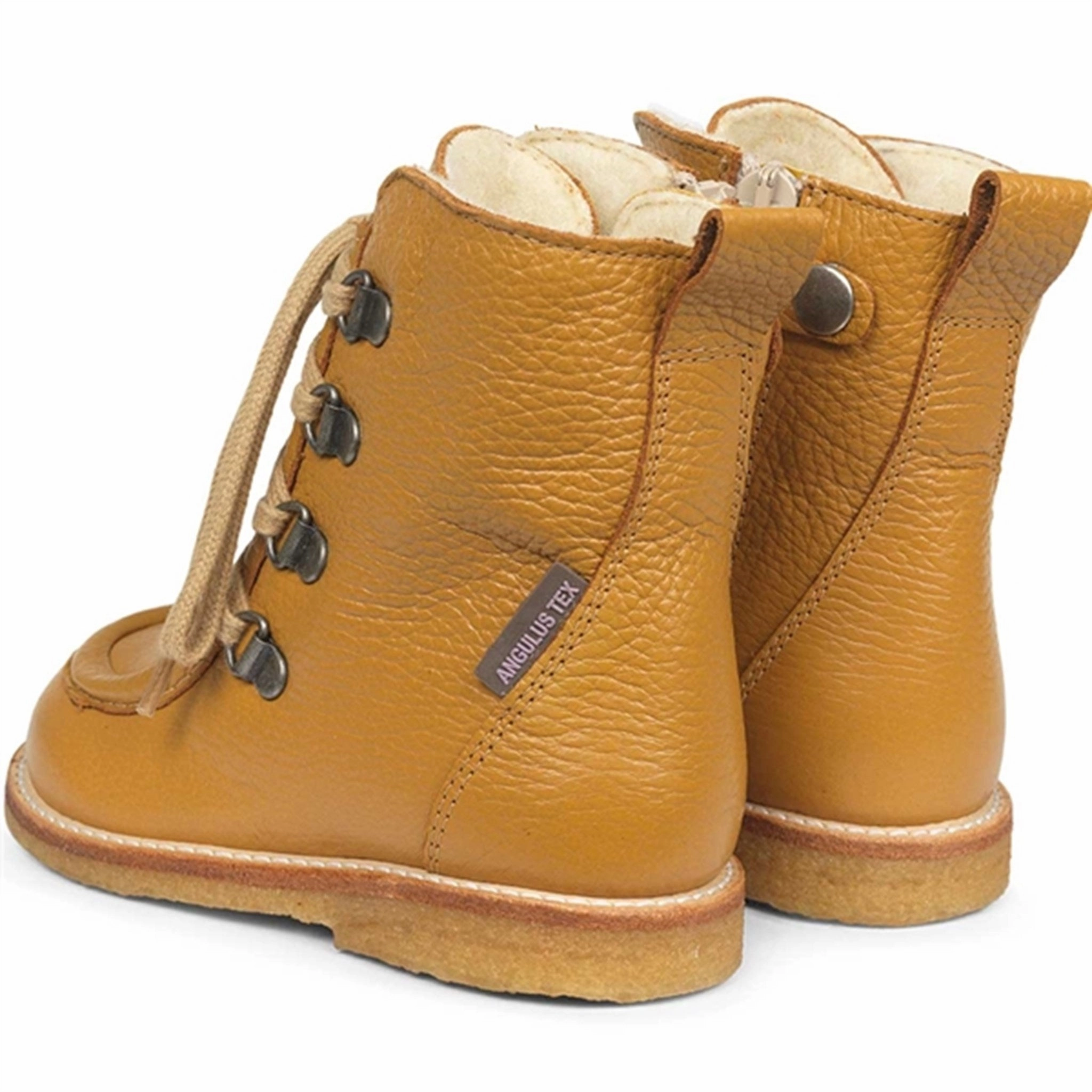 Angulus Tex Boots w. Zipper and Lace Ocher 2380-101-7250-2566 Nature Lover Neutral Build