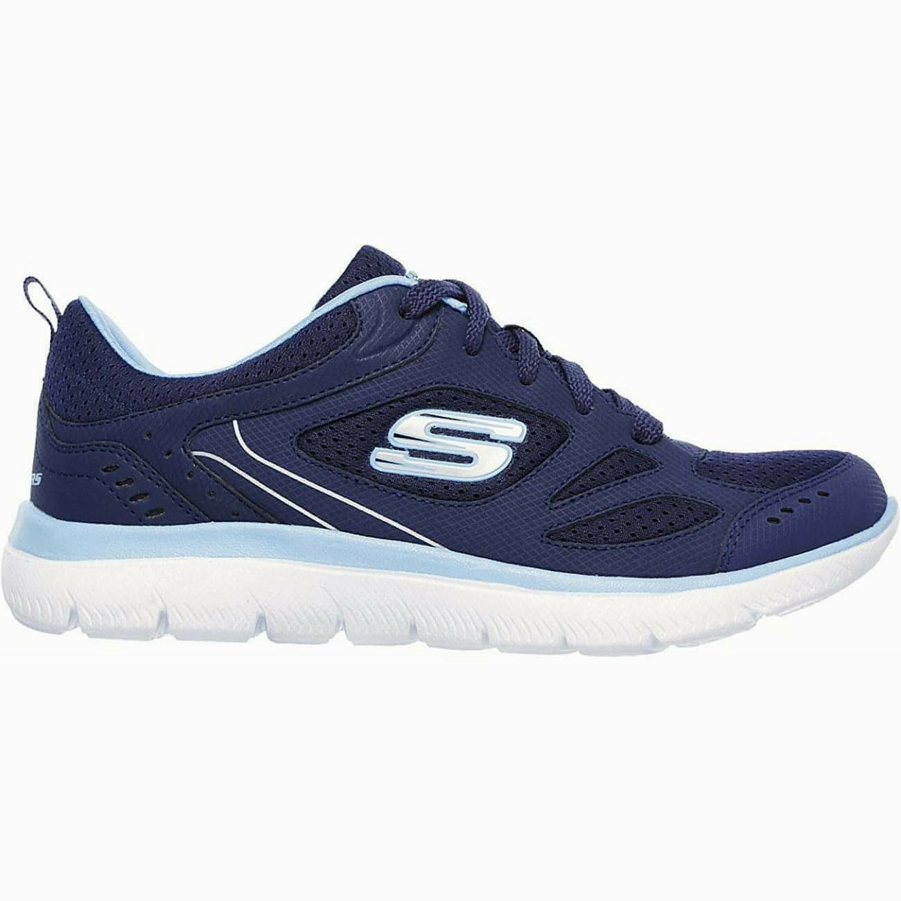 Memory Foam Insert Innovation Skechers Summits Suited Womens Training Shoes - Navy