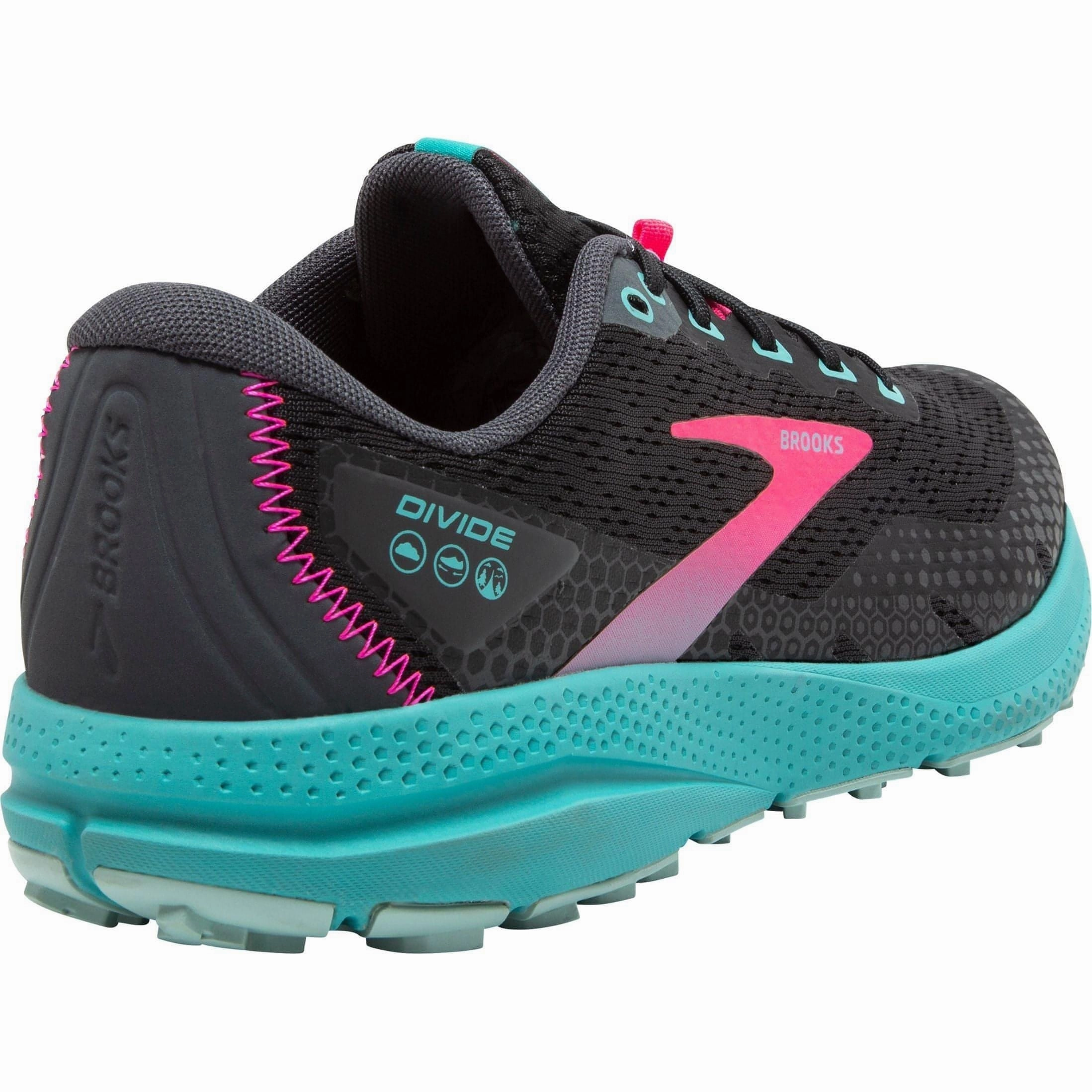 Brooks Divide 3 Womens Trail Running Shoes - Black Shock Absorption Cushion Quick drying material