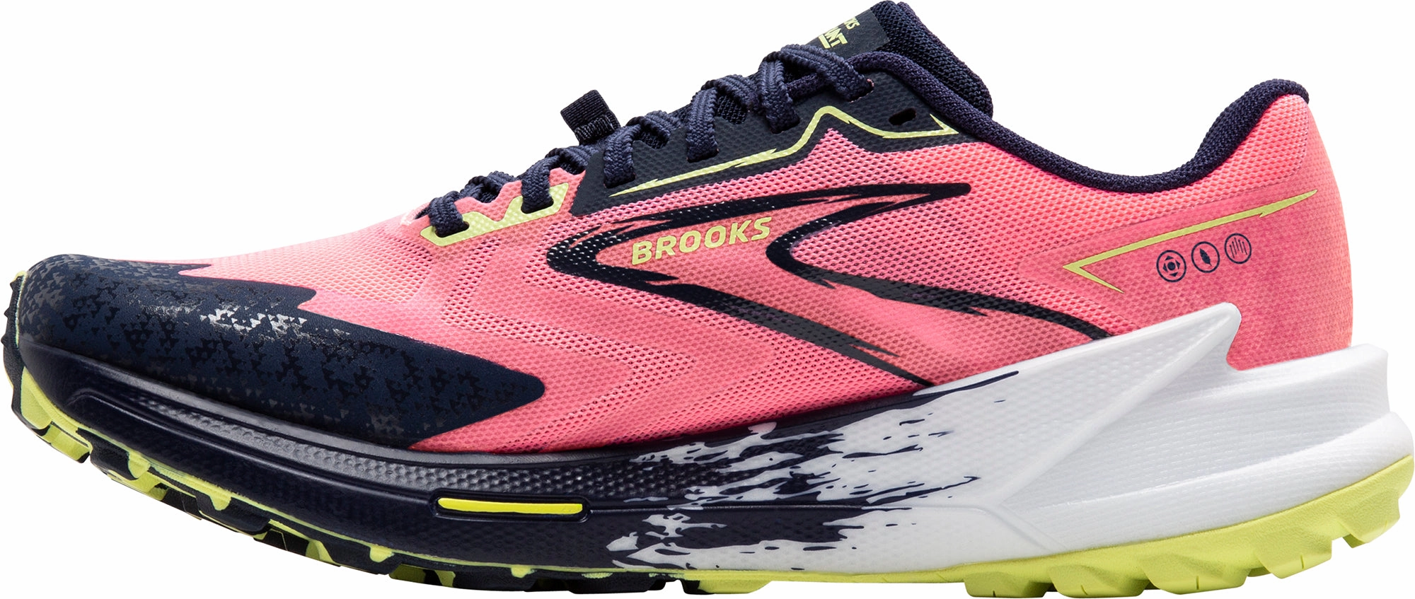 Brooks Catamount 3 Womens Trail Running Shoes - Pink snug fit shoes 3D Fit