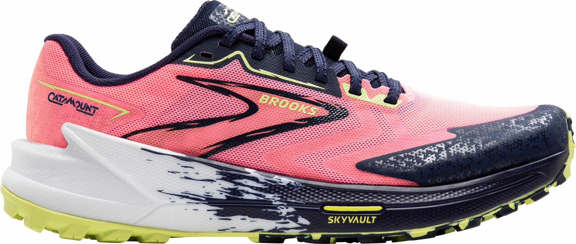 Brooks Catamount 3 Womens Trail Running Shoes - Pink fabric - finish - design shoes rehabilitation patient