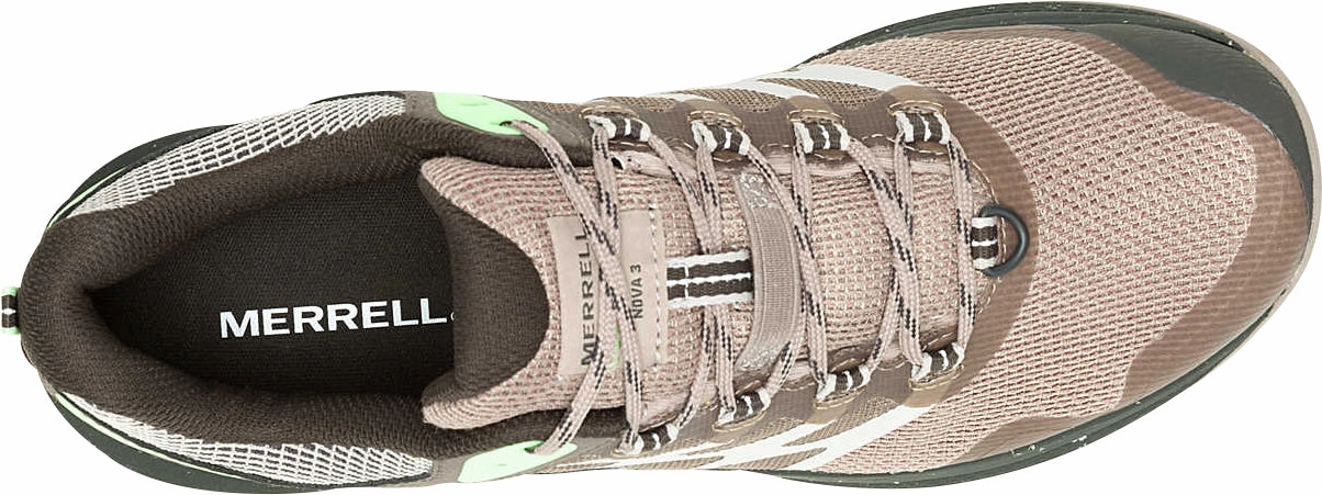 running in a fitness center shoes Ventilated Perforation System Merrell Nova 3 GORE-TEX Mens Trail Running Shoes - Brown