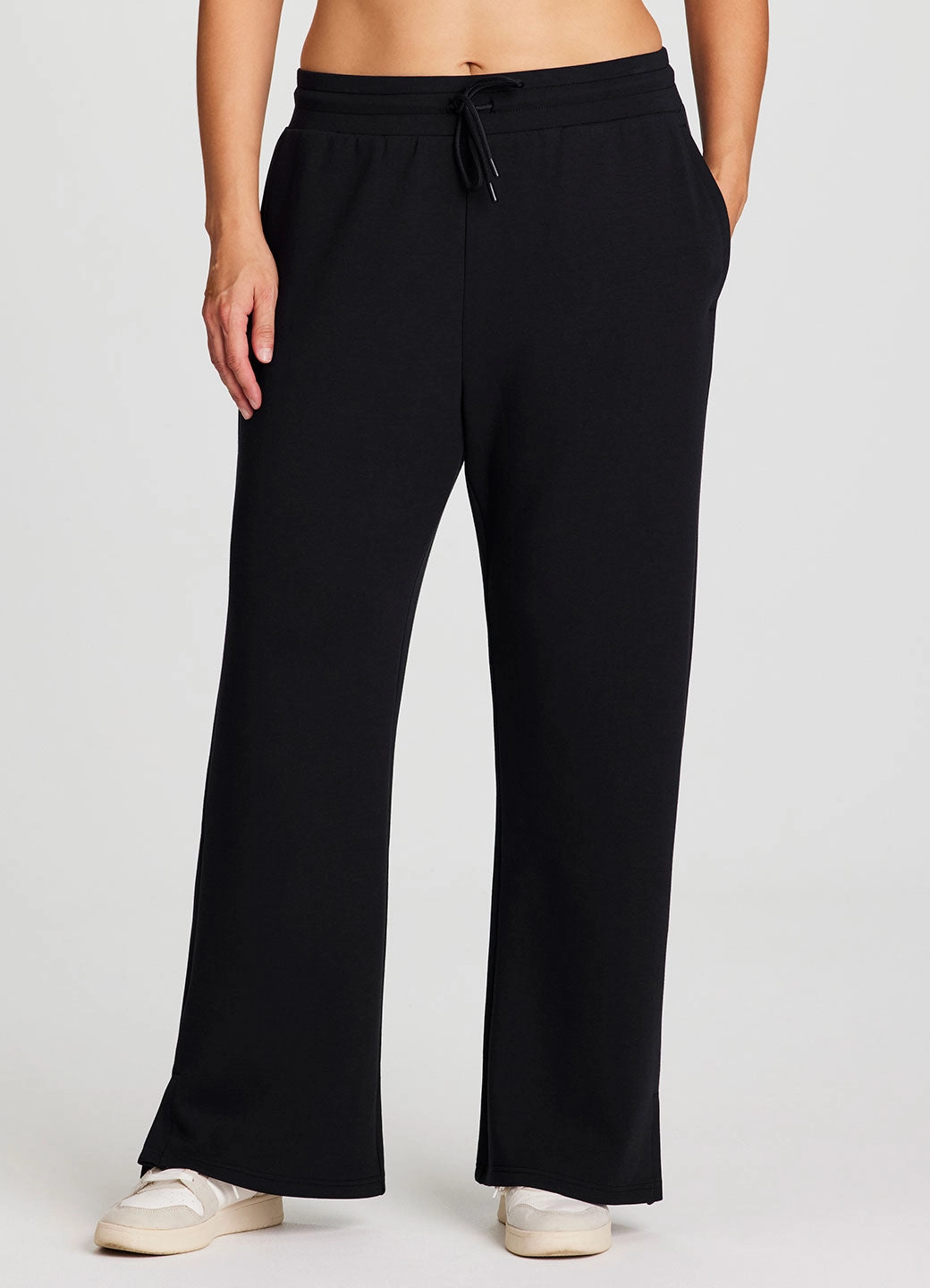 Plus LuxeSoft Wide Leg Pant Minimalist Waist HighWaistSupport