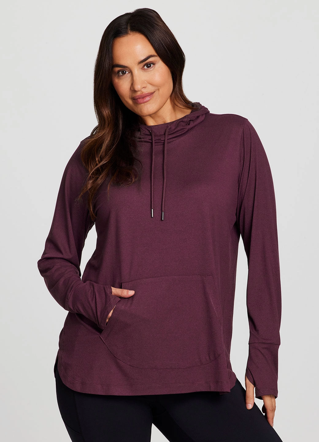 Plus Studio Breathe Super Soft Hoodie Tunic umbrella