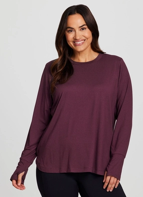 Satin Plus Studio Practice Long Sleeve Tunic Tee