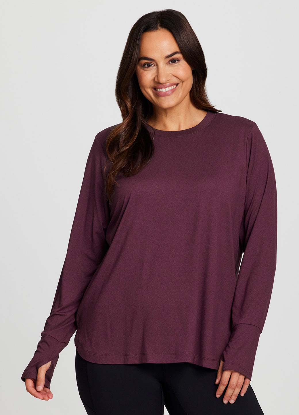 Satin Plus Studio Practice Long Sleeve Tunic Tee