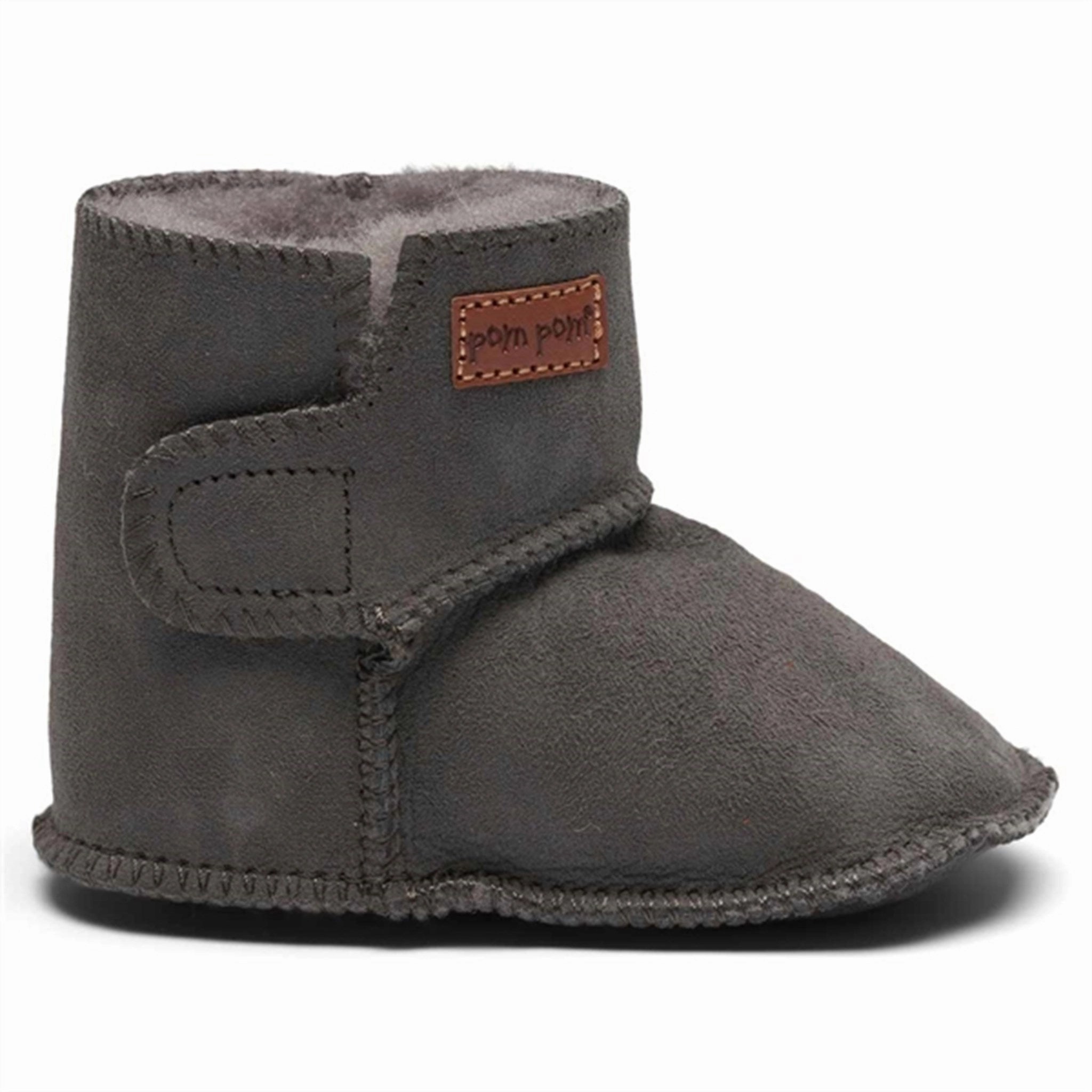 Pom Pom Bootie Grey Relaxed Vibe Lightweight Construction