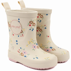 Pom Pom Flower AOP Rubber Boot Responsive Midsole Airport Look