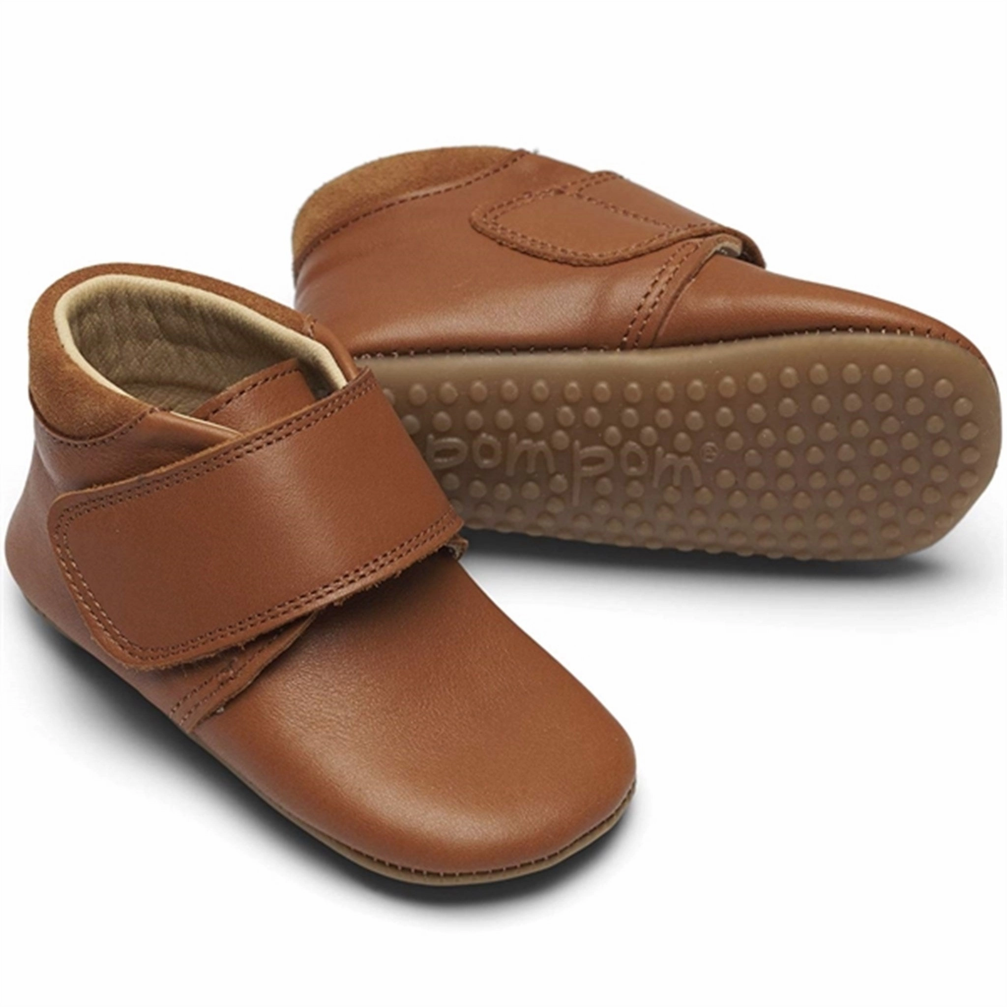 Travel Vibe Light sandals Pom Pom Futter Velcro Camel