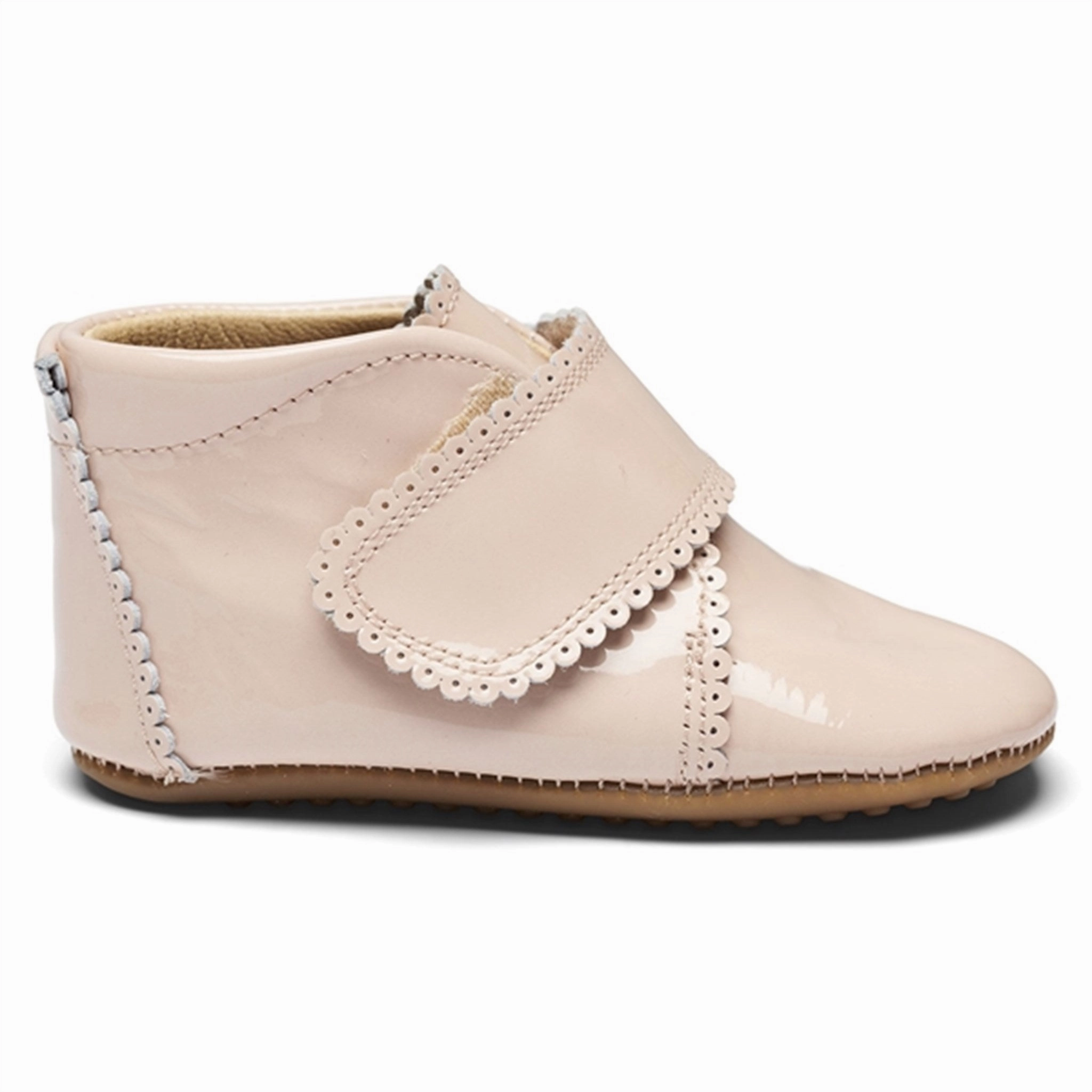Casual Slip Off Pom Pom Futter Velcro Nude Patent