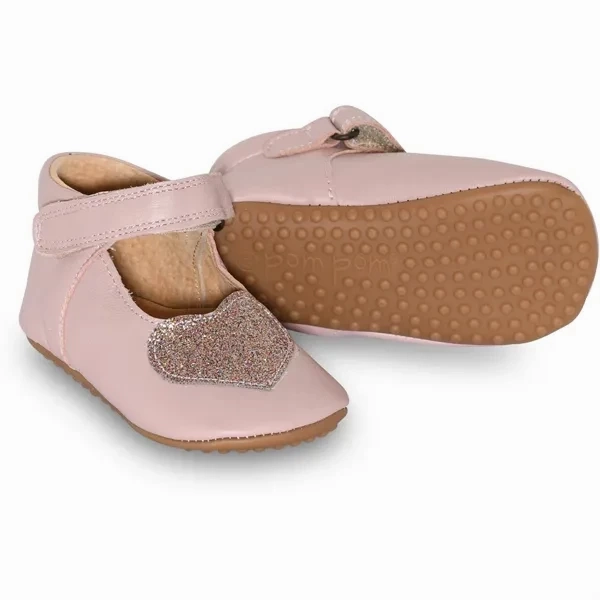 Pom Pom Indoor Shoe Ballerina Heart Rose Glitter Ventilated Design Comfortable Build