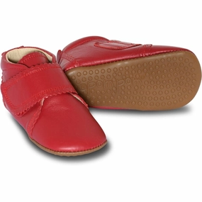 Pom Pom? Indoor Shoes Velcro Scallops Red Effortless Slip Comfort Fit Design