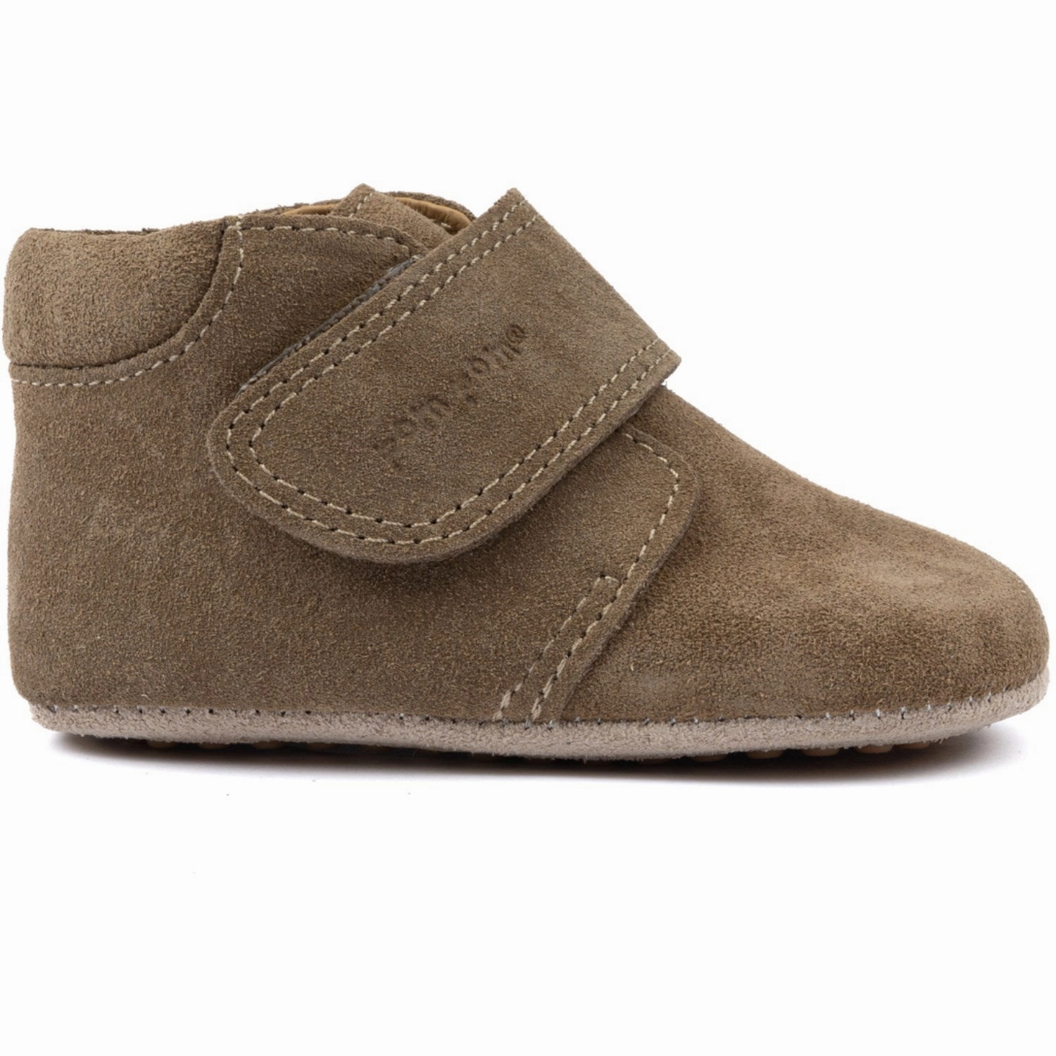 Pom Pom Khaki Suede Beginners? Shoe Velcro Season portable