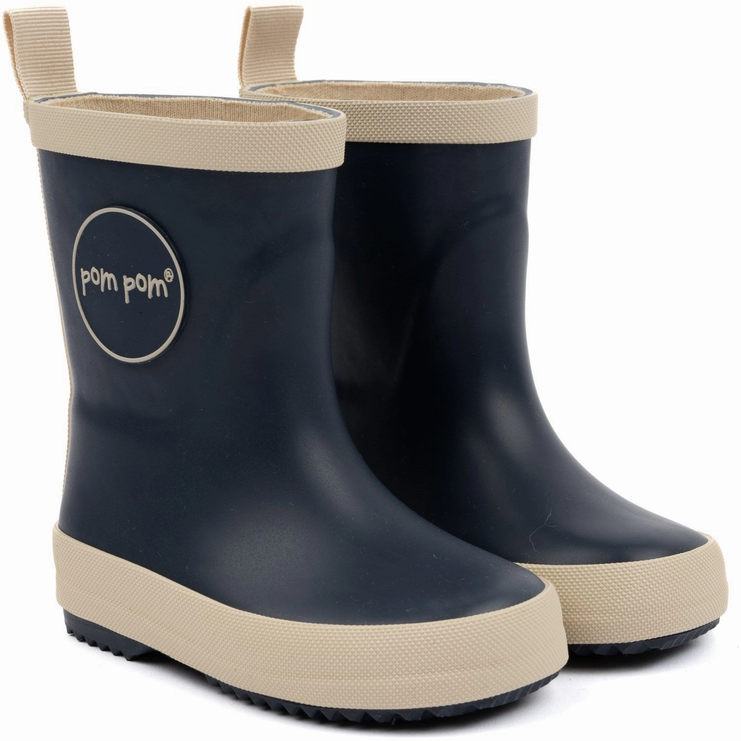 Pom Pom Navy GumBoots? Solid Party Occasion Wide Range