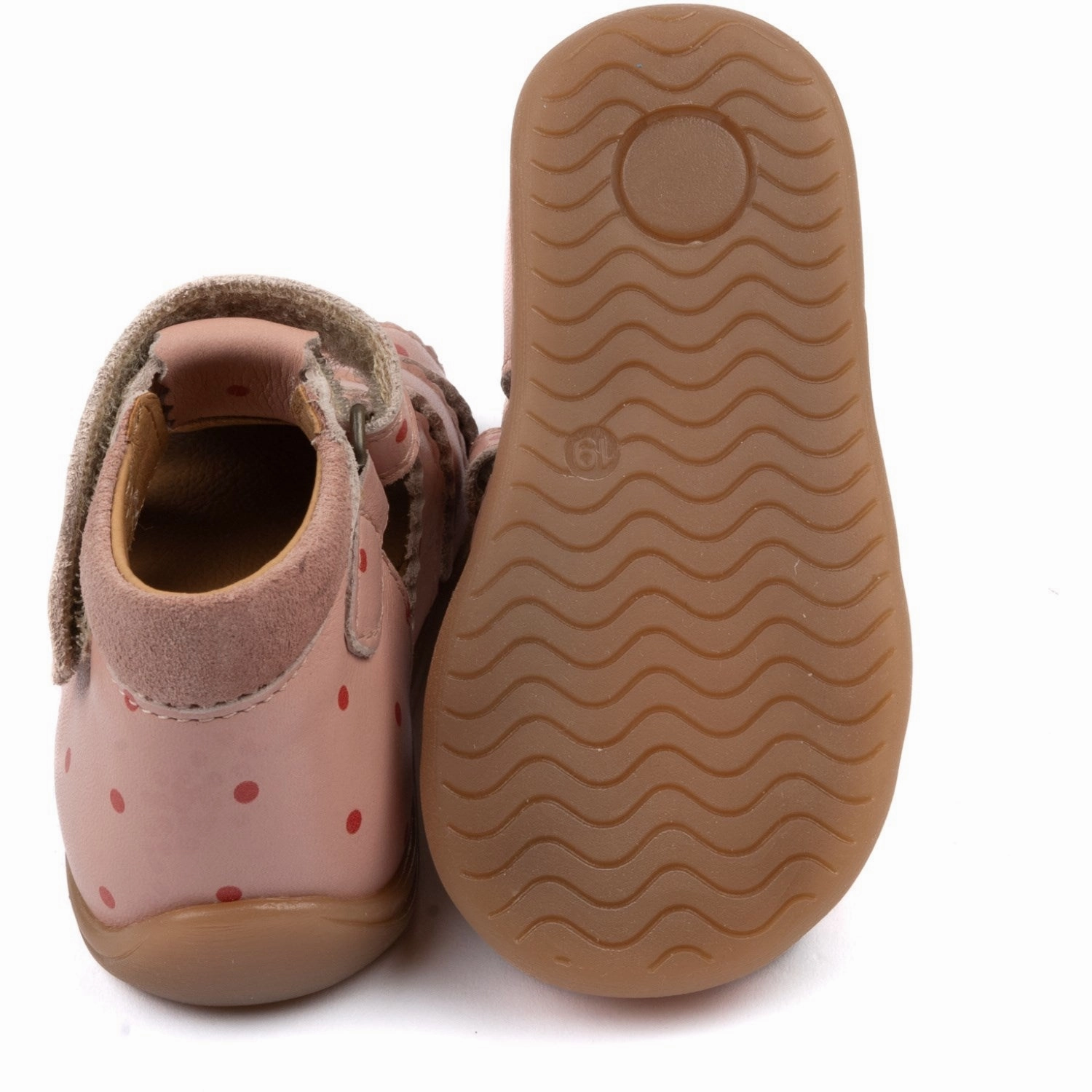 hypoallergenic Pom Pom Old Rose Dot Starters? Scallop Velcro Sandal