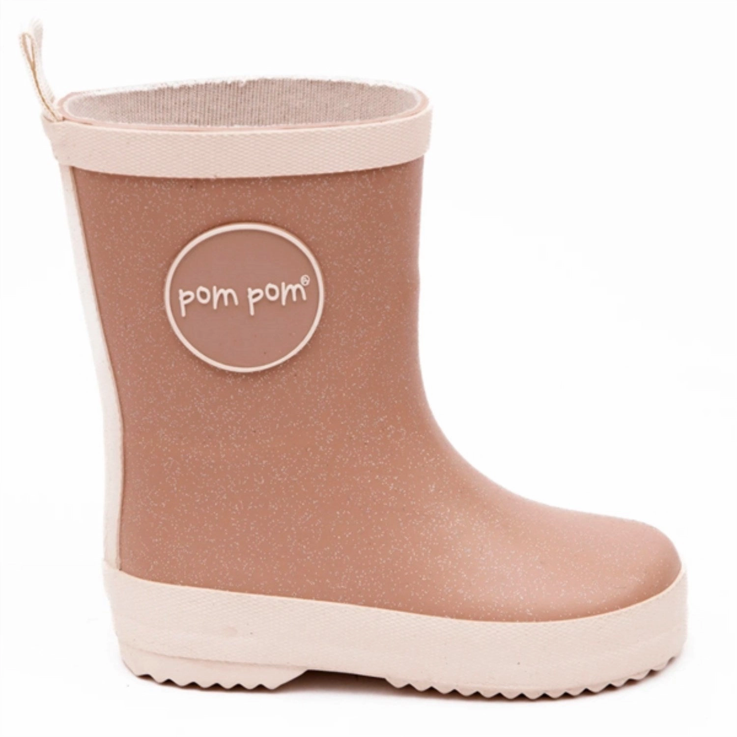 Pom Pom Rubber Boots Rose Glitter Street Fashion