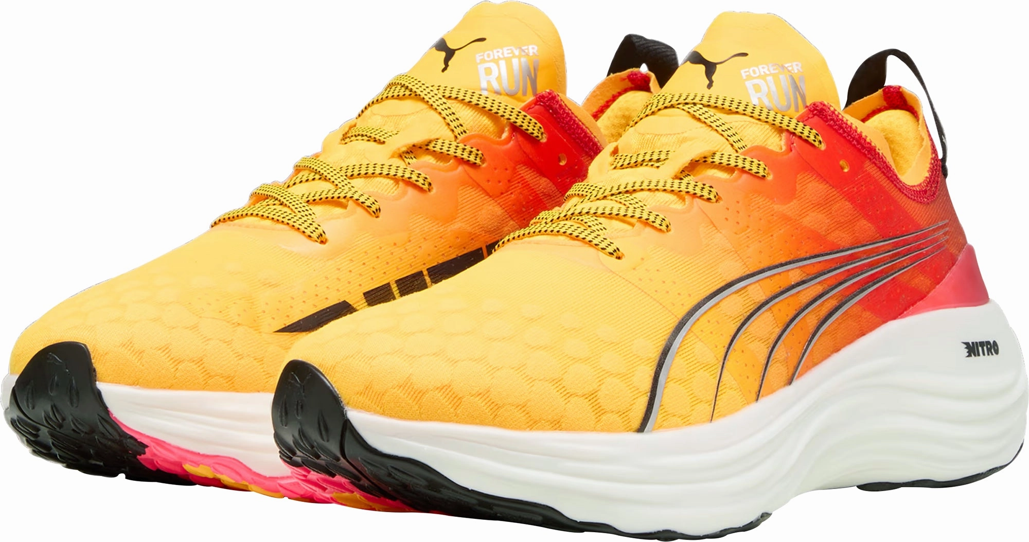Puma ForeverRun Nitro Mens Running Shoes - Orange indoor track running shoe employment running for a way to stay grounded