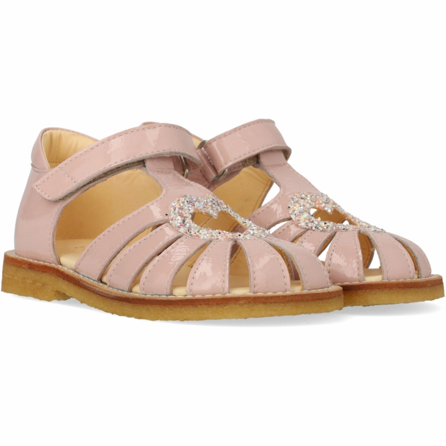 Angulus Rosebud/Rosebud Glitter Hjertesandal Med Glitter Hjerte Padded collar