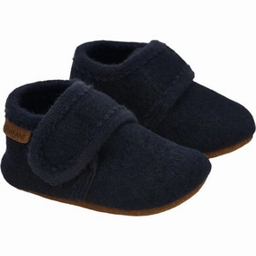 En Fant Baby Wool Slippers Navy Quick Slip Fit Shoes