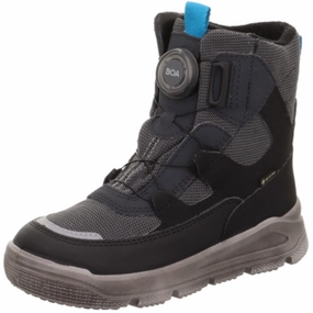 Denim Touch Superfit Black/Light Grey Mars Boots With Warm Lining