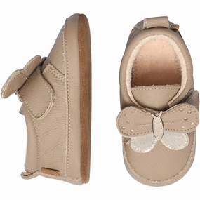 Modern MELTON Butterfly Leather Slippers Natural