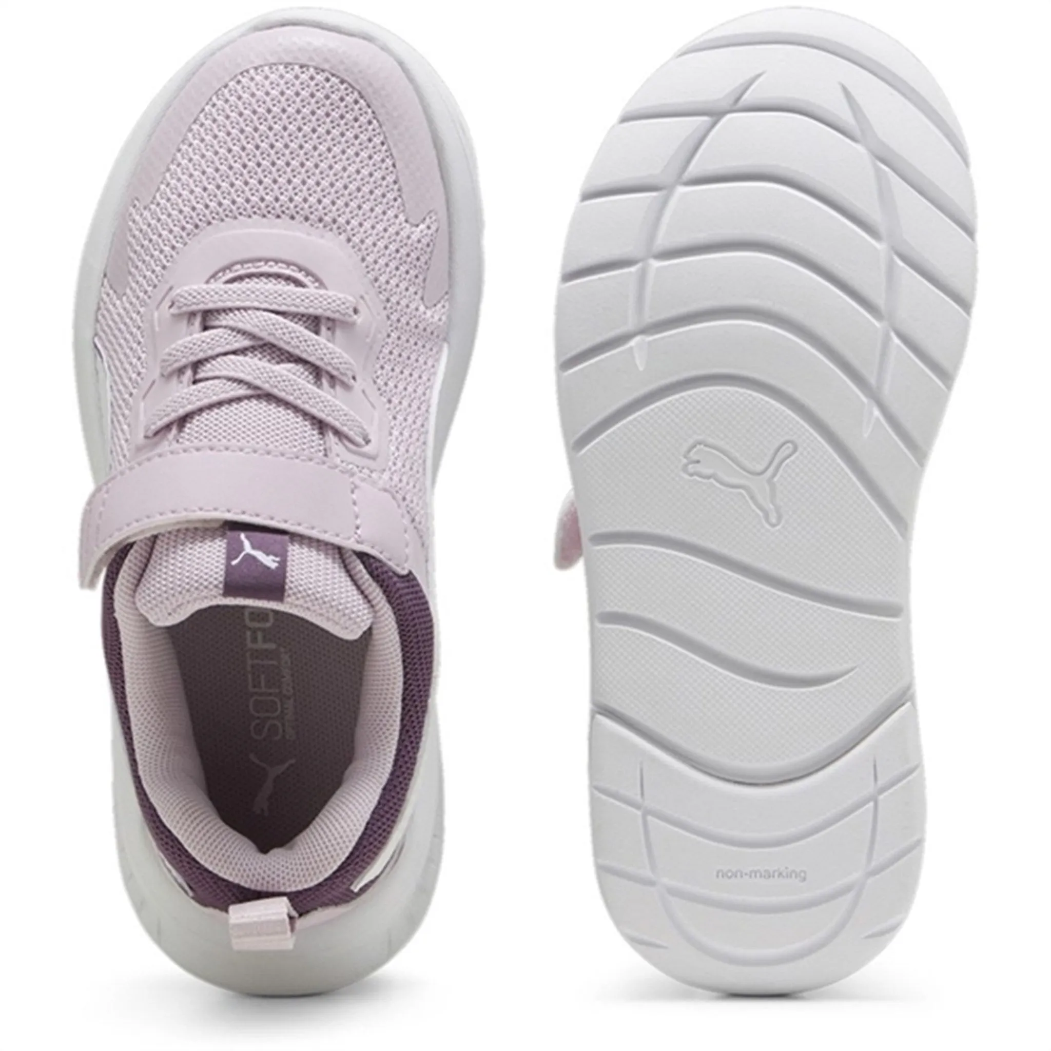 Puma Evolve Run Mesh Ac  Ps Sneakers Purple Non Restrictive Toe Box Moisture Wicking Sockliner