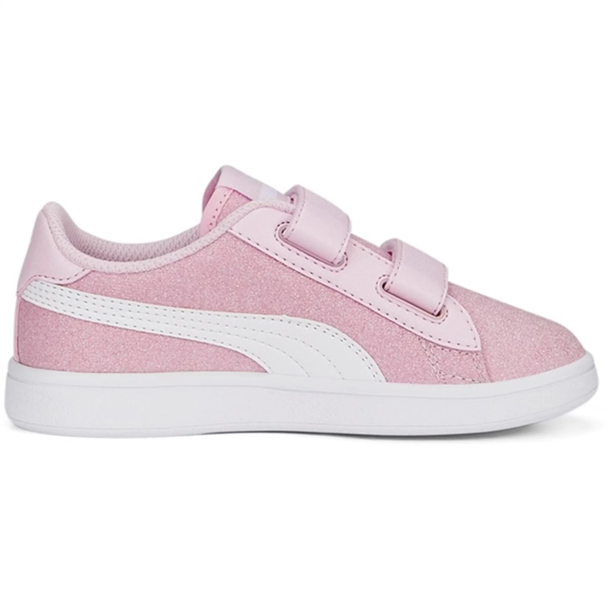 Durable Double Stitching Puma Smash v2 Glitz Glam V PS Pearl Pink-White Sneakers