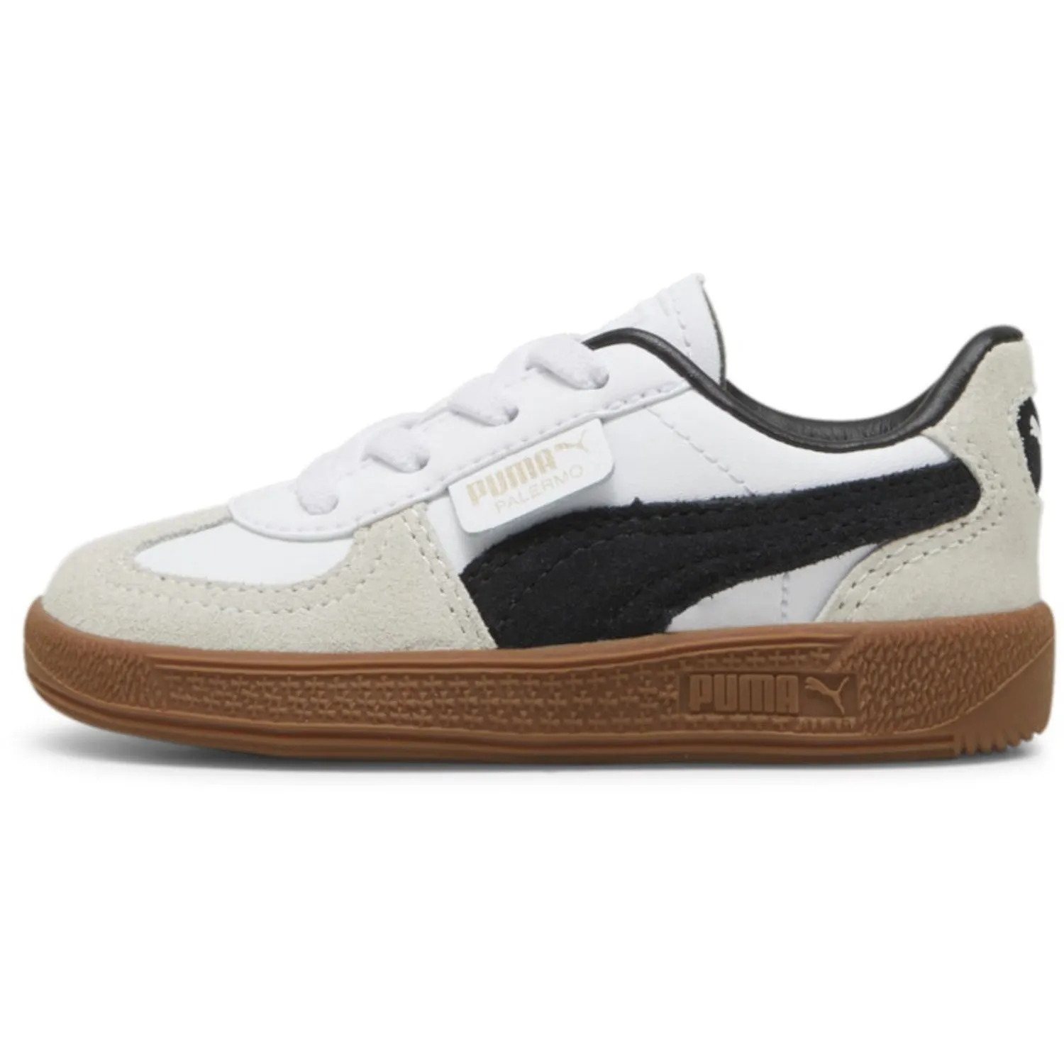 Casual Wear Layered sole Puma White Palermo Lth AC Inf Sneakers
