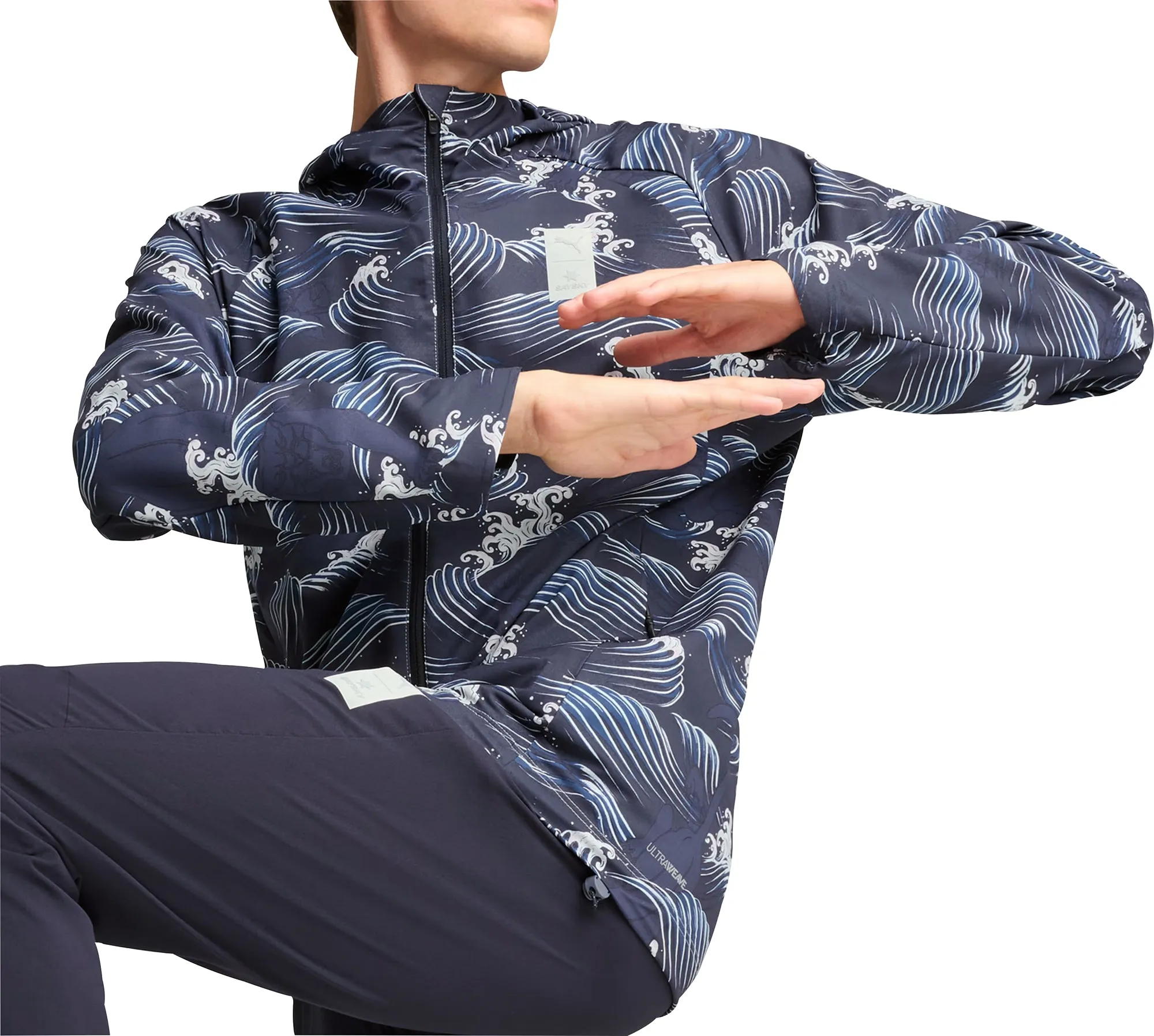 half-zip Puma X SAYSKY Graphic Mens Running Jacket - Blue