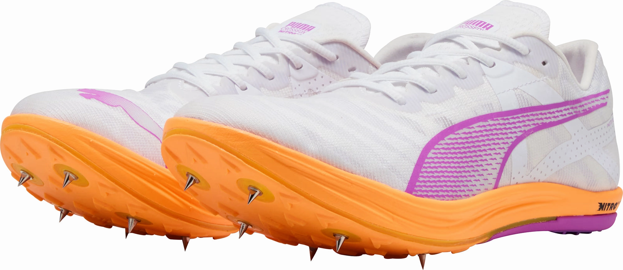 Hyper Elastic Midsole stadium use Puma Crossfox Nitro Elite Cross Country Running Spikes - White