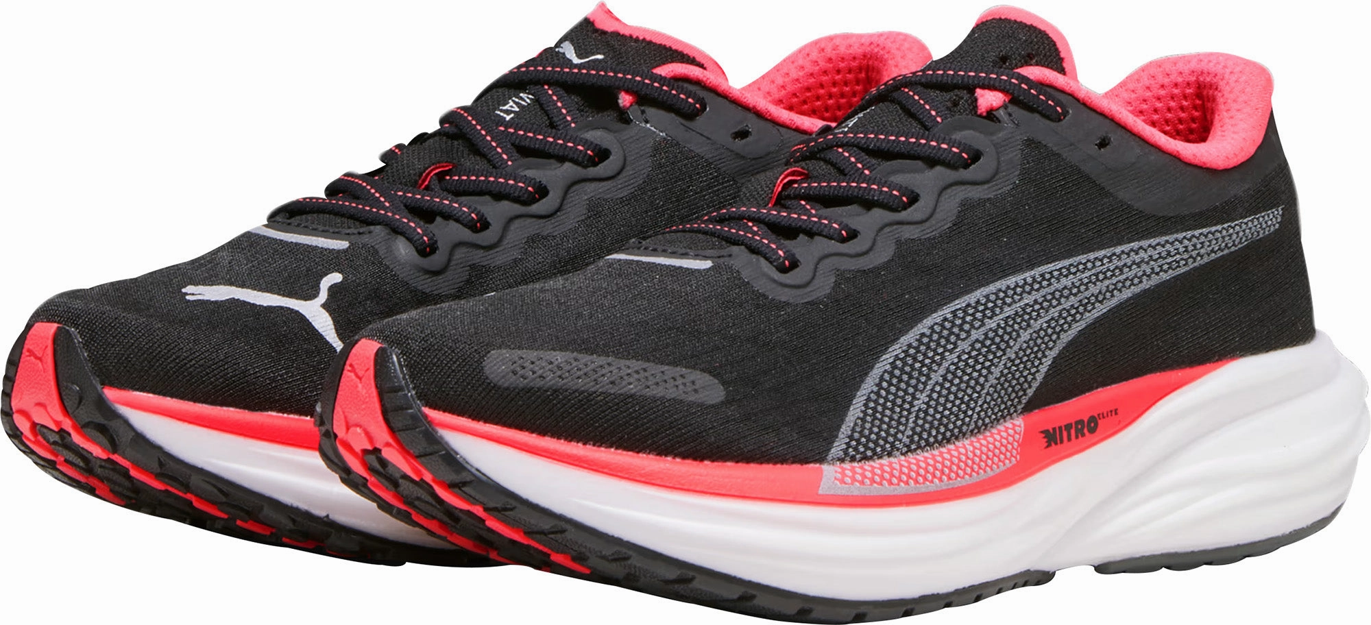 Collapsible Heel Puma Deviate Nitro 2 Womens Running Shoes - Black