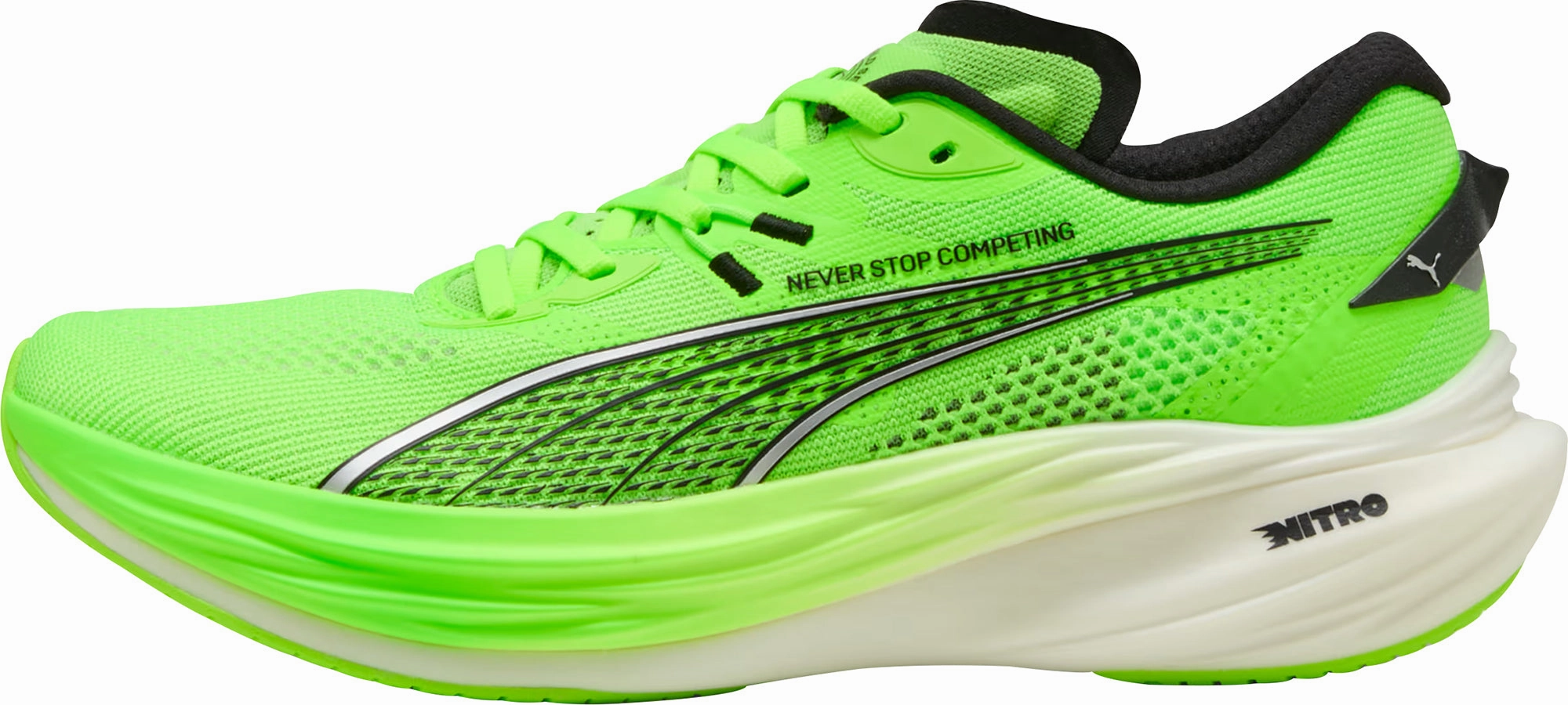 Puma Deviate Nitro 3 HYROX Mens Running Shoes - Green Enhanced foot support Indoor