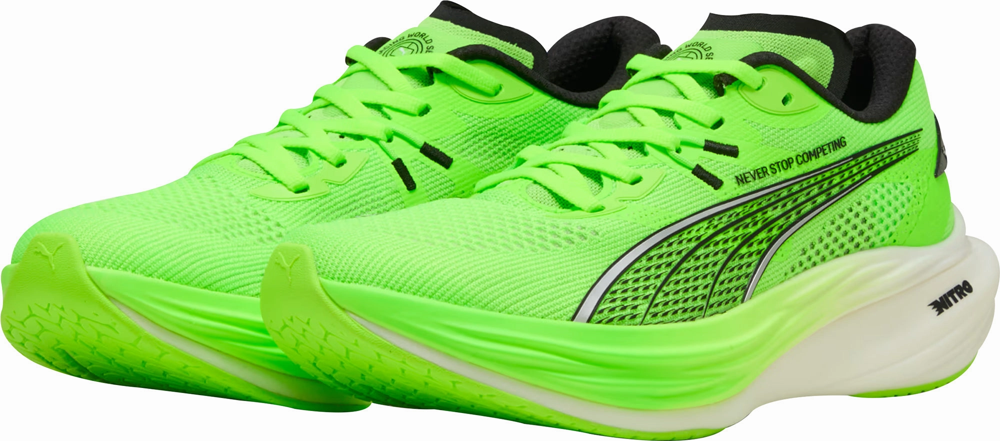 Puma Deviate Nitro 3 HYROX Mens Running Shoes - Green anti - fungal lining shoes sports event participation