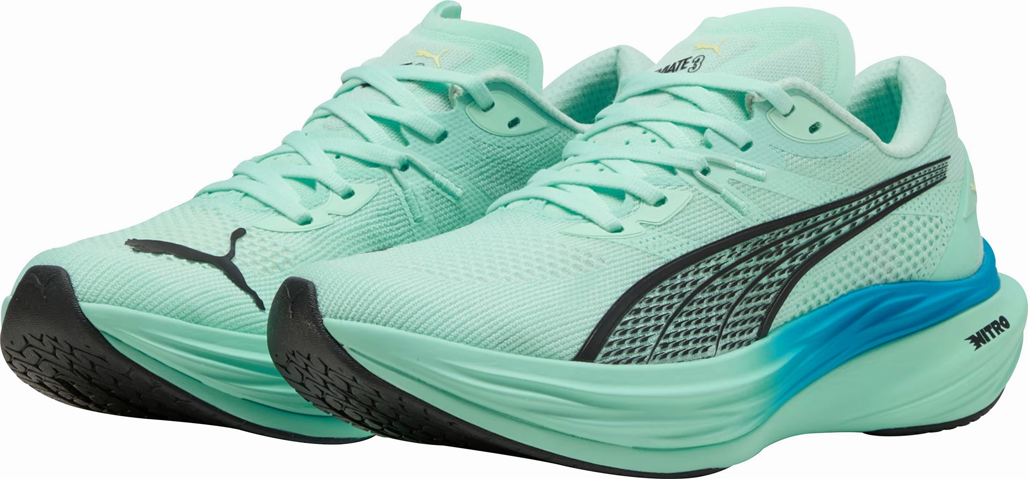 Puma Deviate Nitro 3 Mens Running Shoes - Green Heat Dissipating Insole