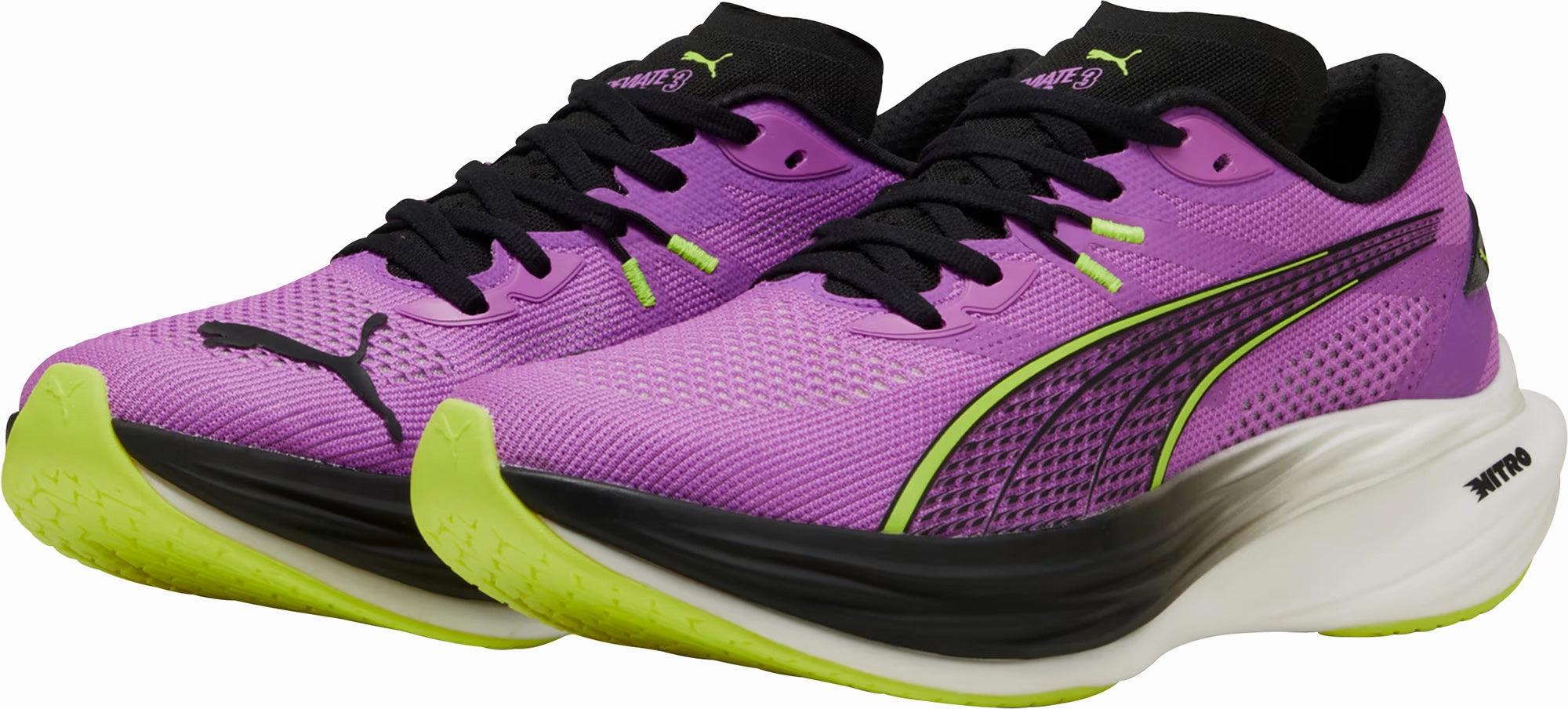 Smart anti - odor running shoes Puma Deviate Nitro 3 Mens Running Shoes - Purple