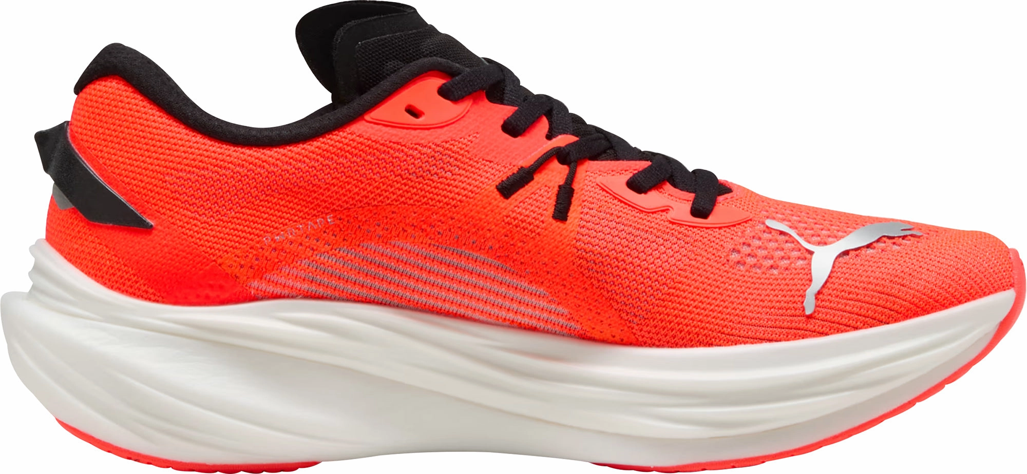 Puma Deviate Nitro 3 Mens Running Shoes - Red Breathable knit