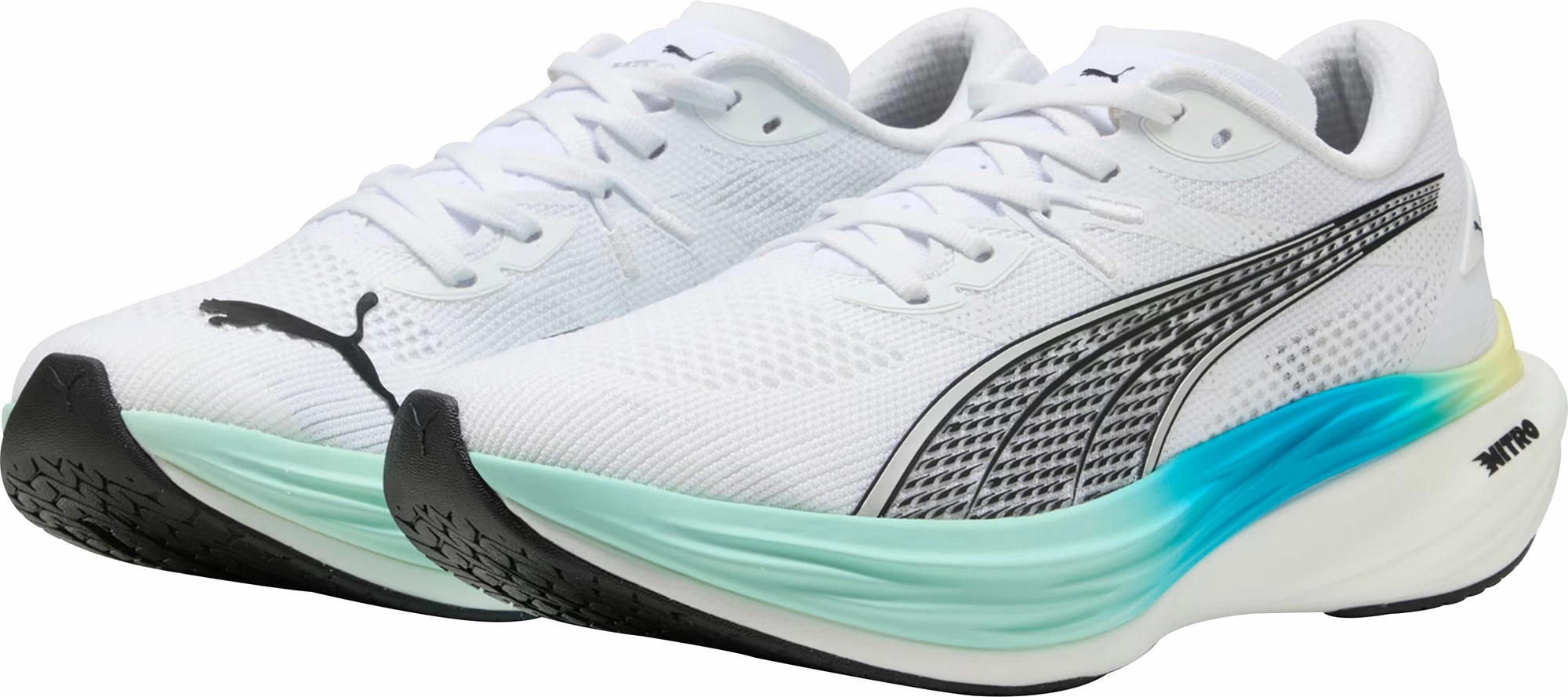 Puma Deviate Nitro 3 Mens Running Shoes - White Hyper Breathable Fabric