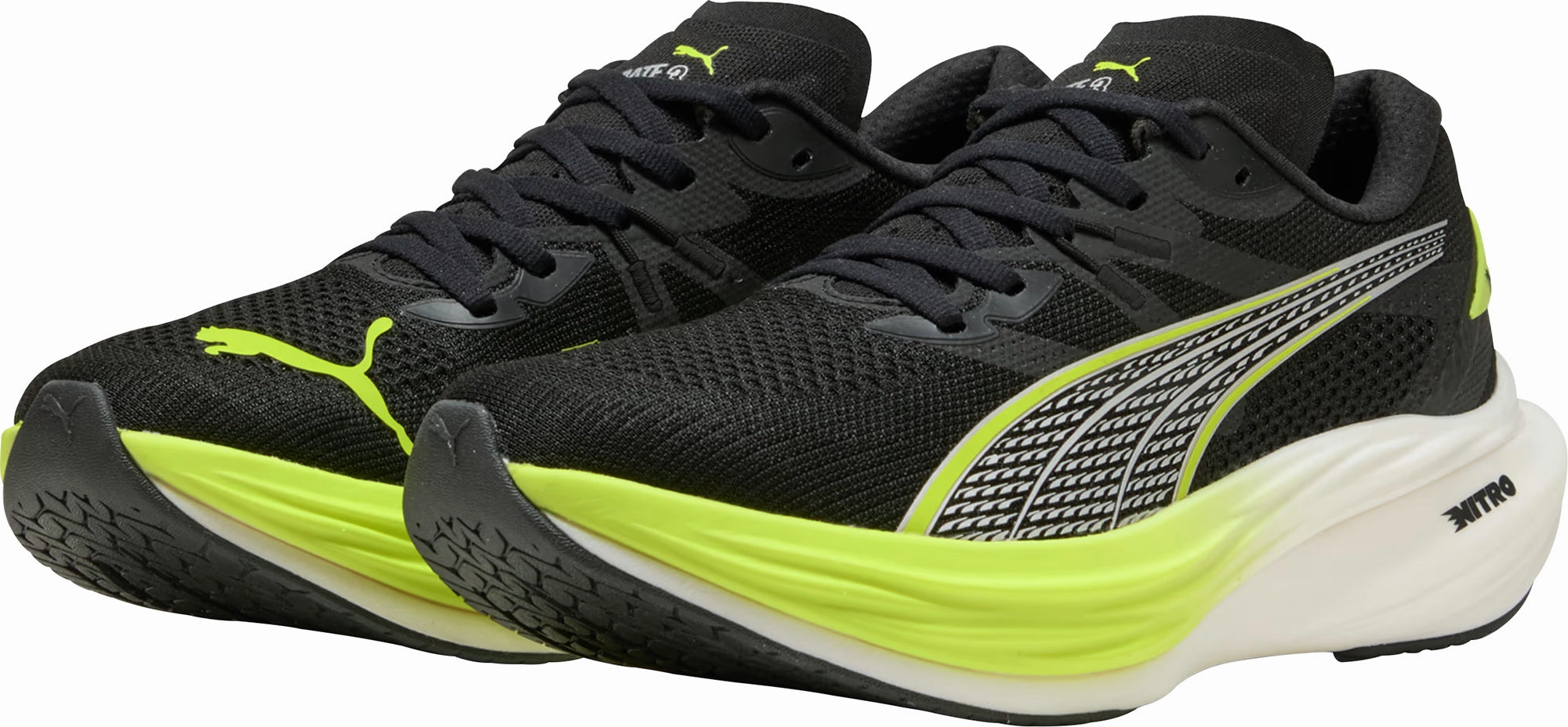 Durable Outsole Technology Puma Deviate Nitro 3 WIDE FIT Mens Running Shoes - Black