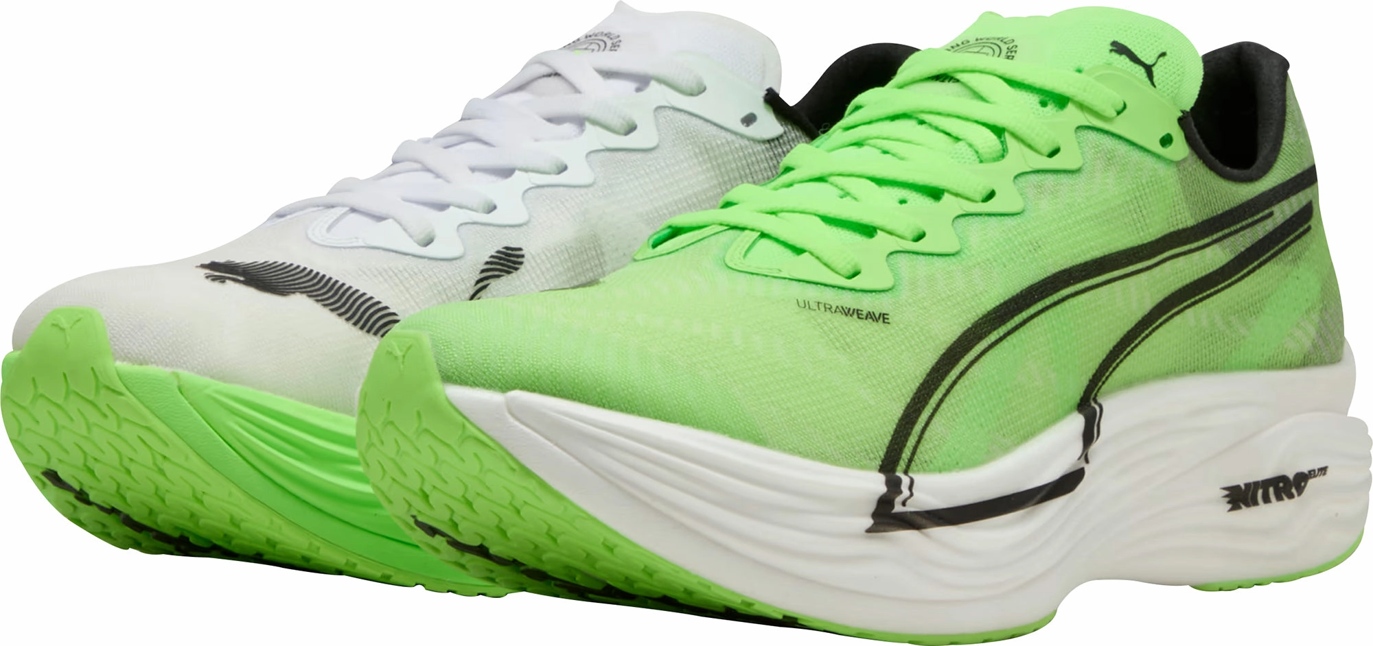 Puma Deviate Nitro Elite 3 HYROX Mens Running Shoes - Green Comfortable Straps toe - box