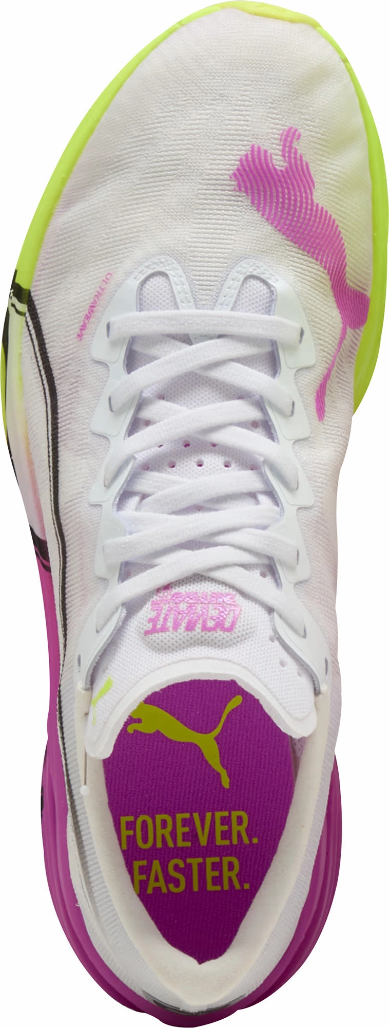 Puma Deviate Nitro Elite 3 Mens Running Shoes - White Shock Absorption Sole Asymmetric Lacing Configuration