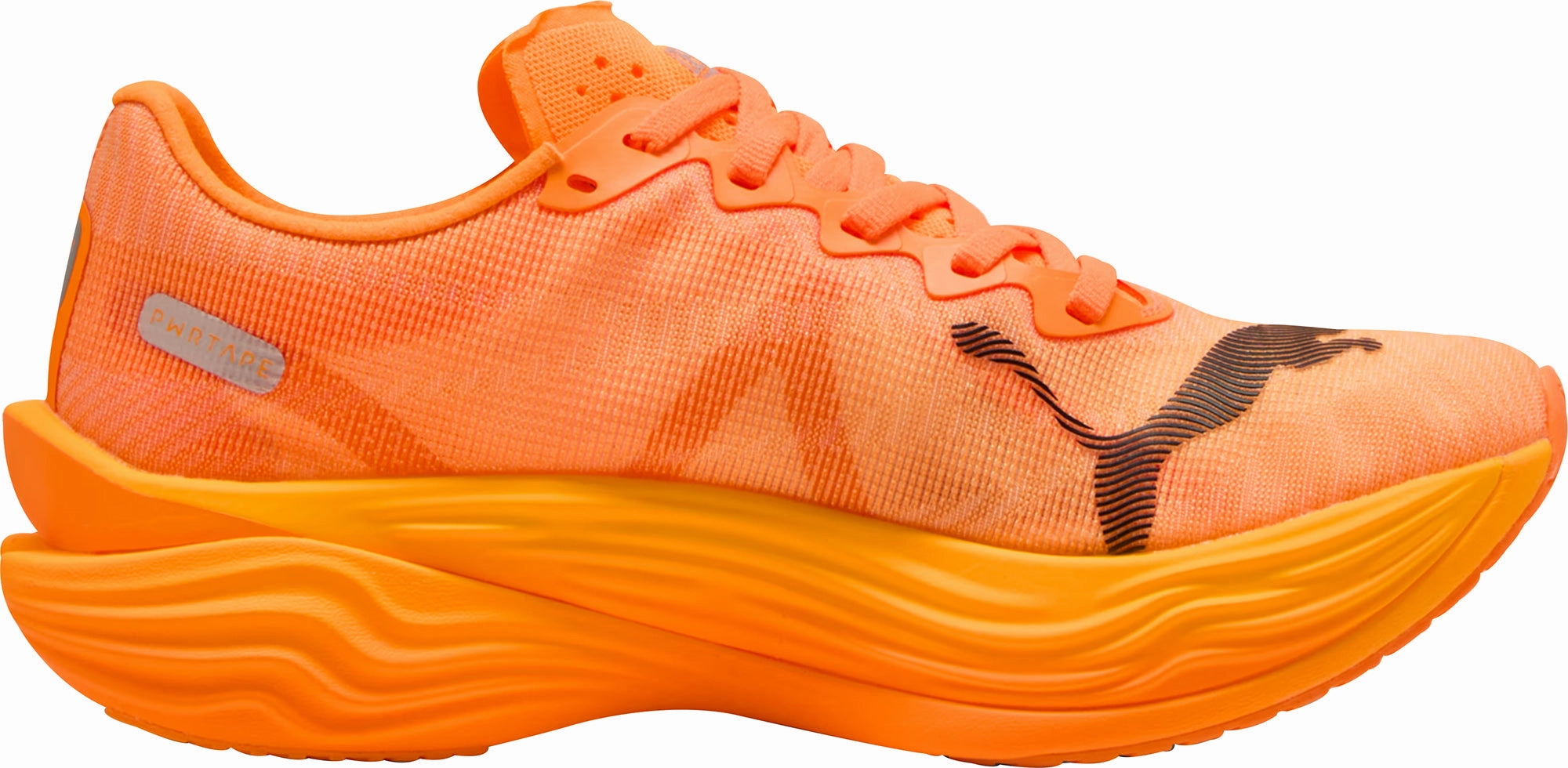 Centered Lacing Web Slip Resistant Groove Design Puma Deviate Nitro Elite 3 Womens Running Shoes - Orange