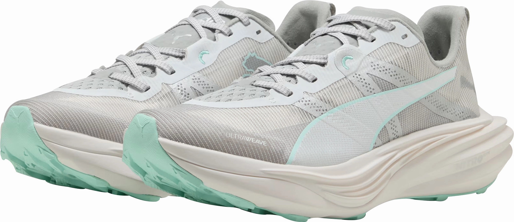 Molded TPU Stabilizer Puma Deviate Nitro Elite Womens Trail Running Shoes - Grey