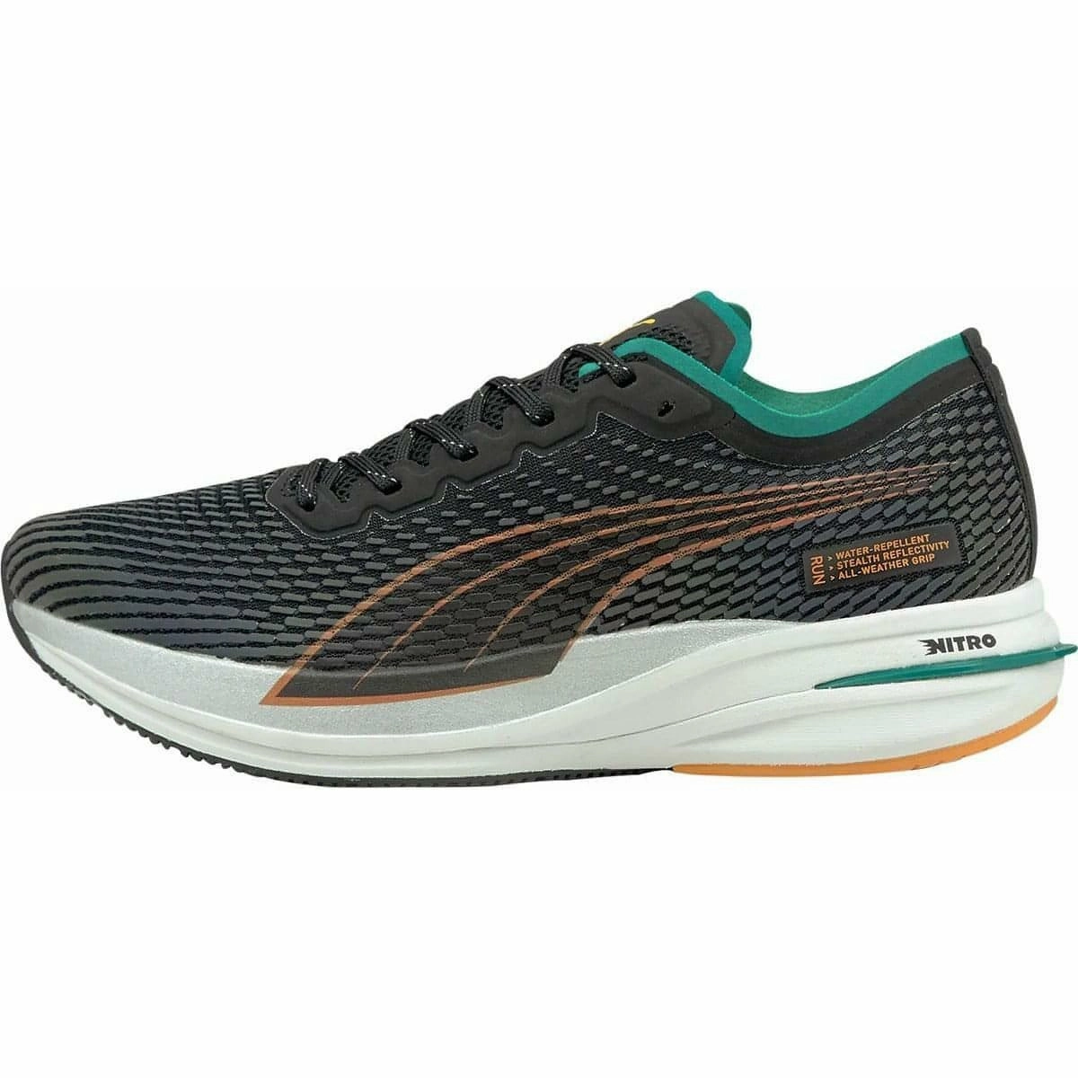 Puma Deviate Nitro WTR Mens Running Shoes - Black Shock Dispersing Plate