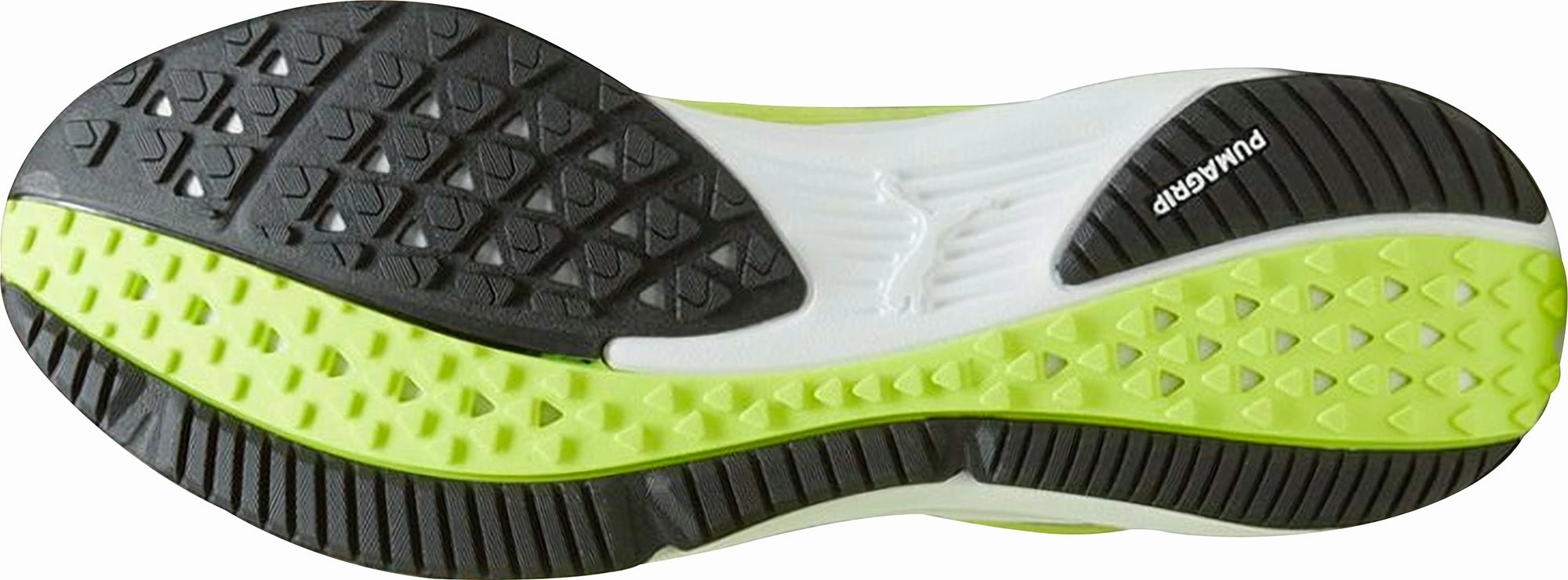 Puma Electrify Nitro 3 Mens Running Shoes - Green running in a seagrass meadow area shoes