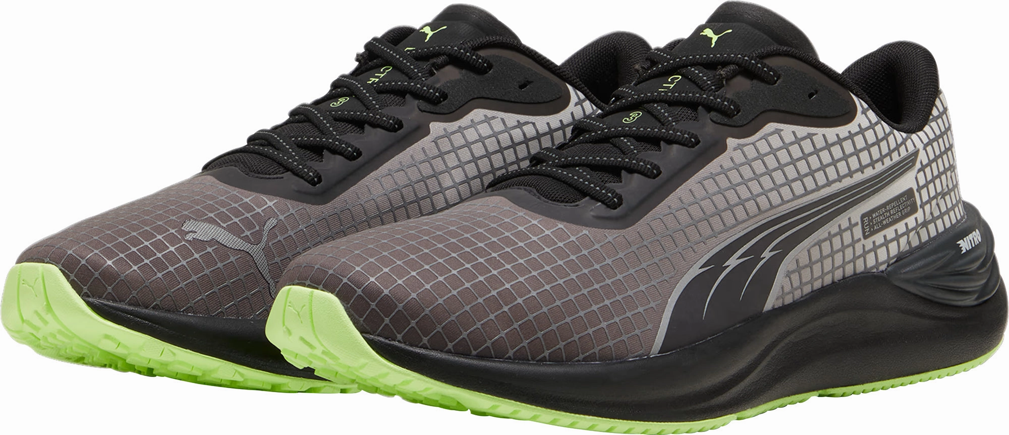 Road   Suitable Puma Electrify Nitro 3 WTR FV Mens Running Shoes - Black