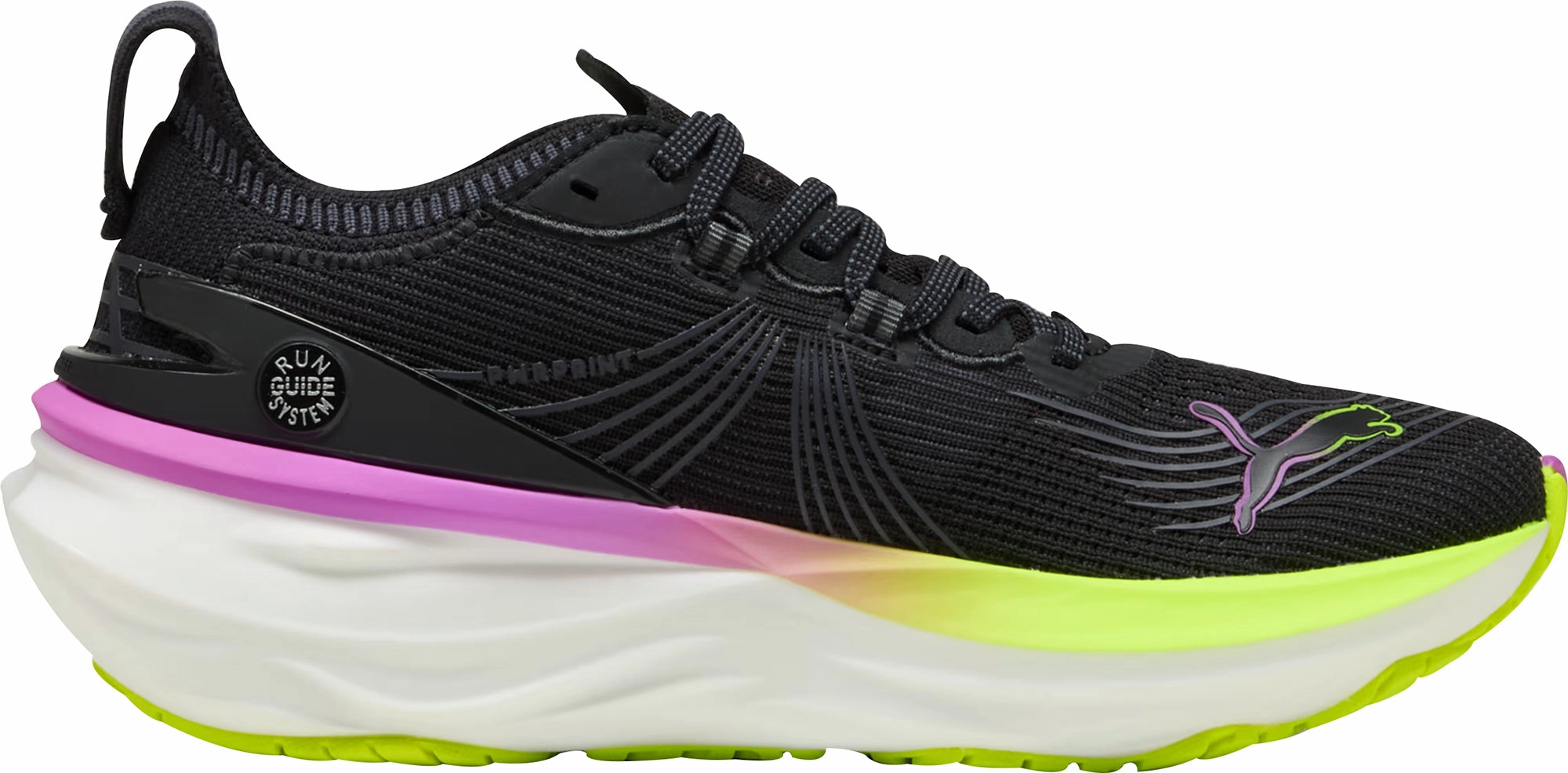 Puma ForeverRun Nitro 2 Womens Running Shoes - Black running shoes for competitive male runners hidden lacing shoes