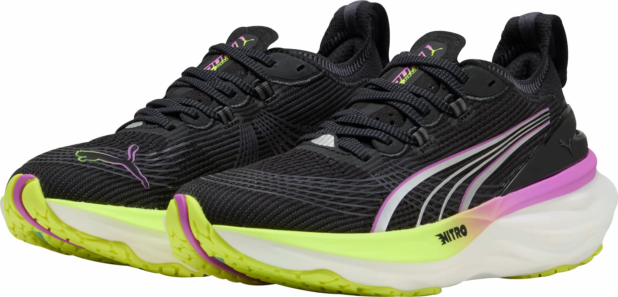 Puma ForeverRun Nitro 2 Womens Running Shoes - Black Flex Fold Heel Structure