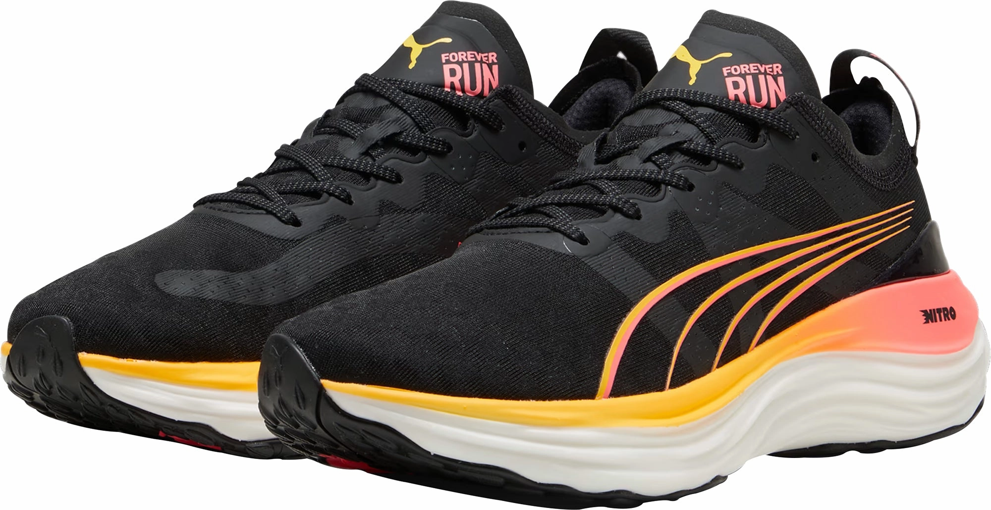 cushioned leather shoes Puma ForeverRun Nitro Mens Running Shoes - Black